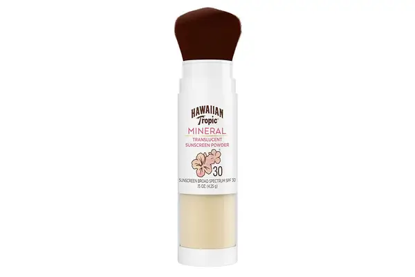 Hawaiian Tropic Mineral Powder Sunscreen Brush, SPF 30