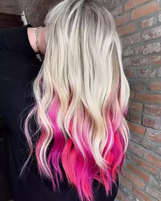 Pink peekaboo highlights