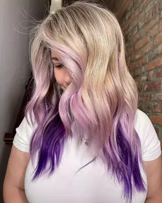 Purple peekaboo highlights