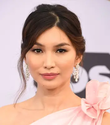 Gemma Chan with a soft, organic chignon