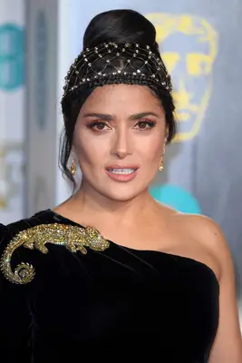 Selma Hayek with an adorned ballerina bun