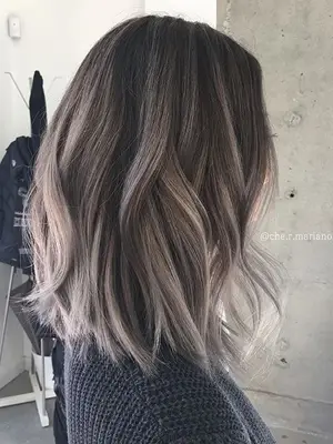ash brown to silver ombré