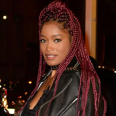 Keke Palmer with burgundy box braids