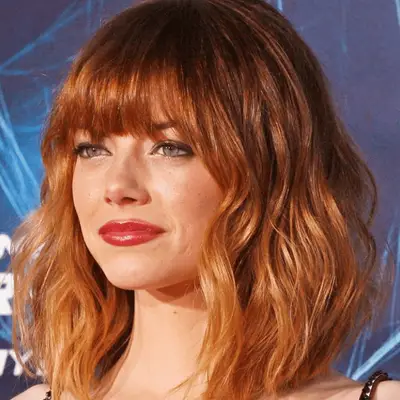  Emma Stone with strawberry blonde ends