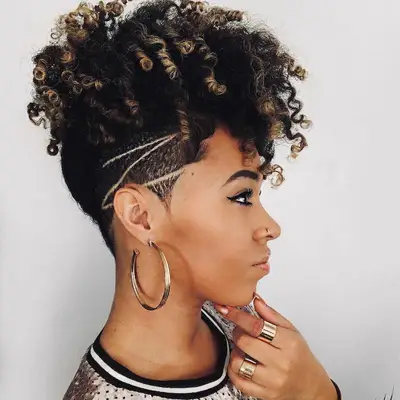 Tapered Haircuts Natural Hair Dip-Dyed Afro