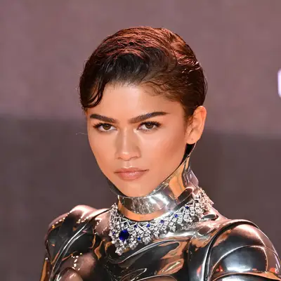 Zendaya with a wet short hairstyle