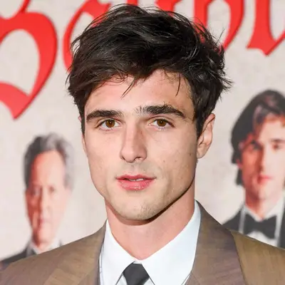 Jacob Elordi with spiky hair on the red carpet