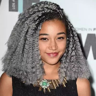 Amandla Stenberg with a Gray Hairstyle