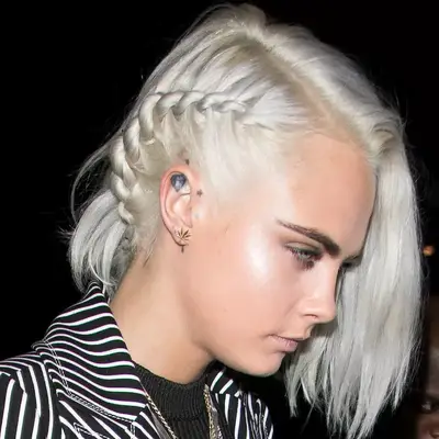 Cara Delevingne with grey hair