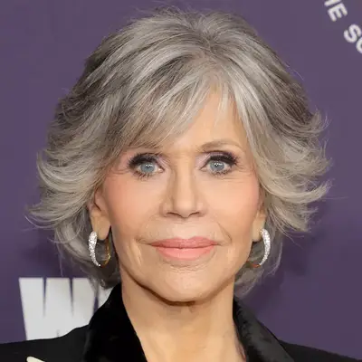 Jane Fonda with gray hair