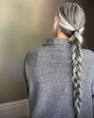 Long gray braid