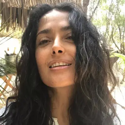 Salma Hayek with a gray hairstyle