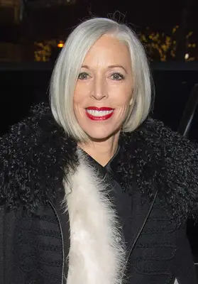 Linda Fargo with a white-gray bob