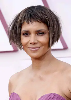Halle Berry with a short, choppy wedge haircut