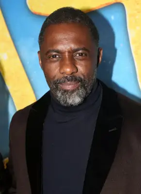 Idris Elba with a salt-and-pepper beard and mustache at the 2019 