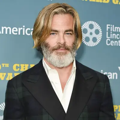 Chris Pine with a full gray beard at the 2024 Chaplin Award Gala in New York City 
