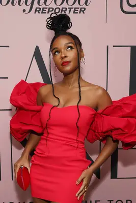 Janelle Monae with a braided top knot 