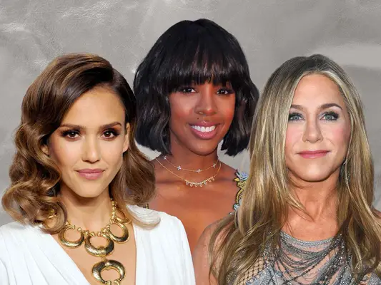 Jessica Alba, Kelly Rowland, and Jennifer Aniston with Flattering Hairstyles for Oval Faces