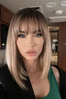 Megan Fox wearing Birkin bangs