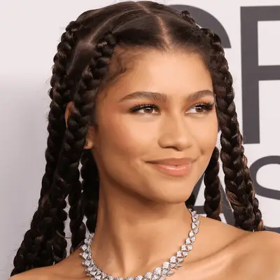 Zendaya wearing Large Knotless Braids 