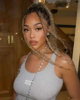 Jordyn Woods with blonde boho braids