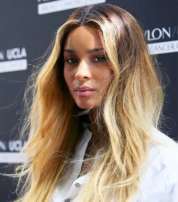 Ciara with bronde sombré hair at the 2016 Revlon Annual Philanthropic Luncheon in Los Angeles