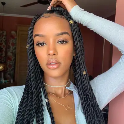 Senegalese Twists Medium with Baby Hairs