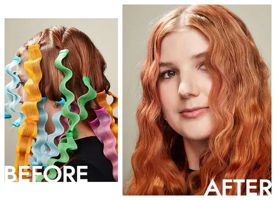 MYM Beauty editor Bella Cacciatore with waveformers in her hair and with resulting waves