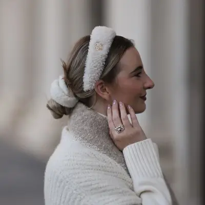 miu miu fur winter headband street style