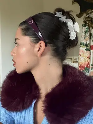 A compilation of three women wearing headbands.