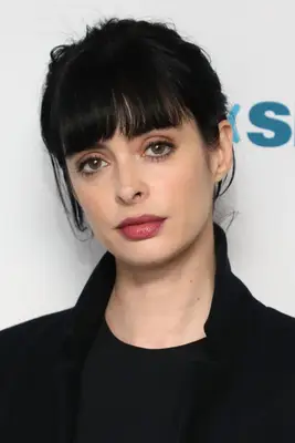 Krysten Ritter with short, blunt bangs at the SiriusXM Studio in New York City in 2018