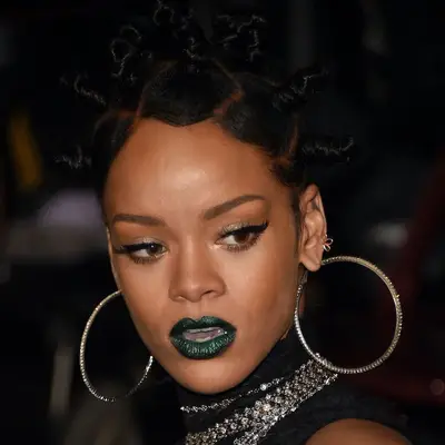 Medium-Length Hairstyles for Black Women Rihanna Bantu Knots