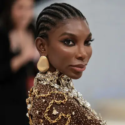 Michaela Coel at the 2023 Met Gala with sleek cornrows