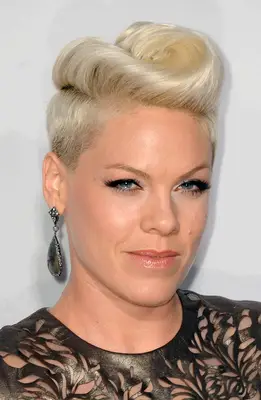 Pink with a wavy pompadour