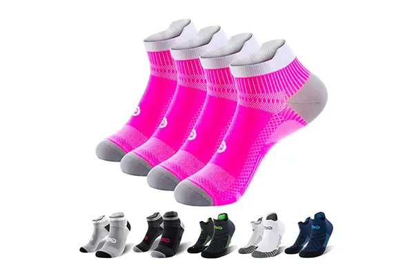 PAPLUS Ankle Compression Sock for Men and Women 2/4/6 Pairs, Low Cut Compression Running Sock with Ankle Support