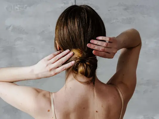 woman with hair in a bun