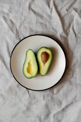 Sliced avocado on a plate