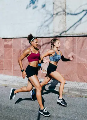 friends running outside