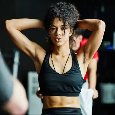 person on stationary bike