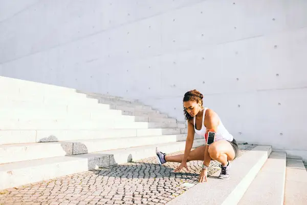 Woman doing stretching.