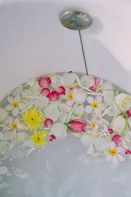 flowers in bathtub