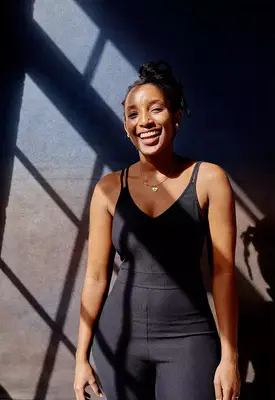 portrait of happy black femme