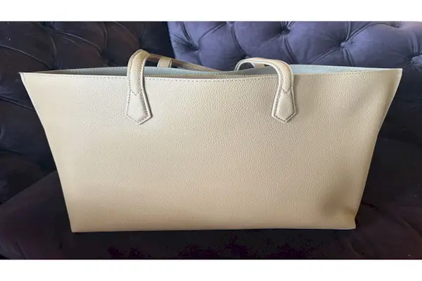 Borsa shopper con triplo scomparto in pelle italiana