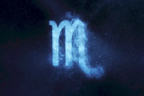 Scorpio Zodiac Sign. Abstract night sky background