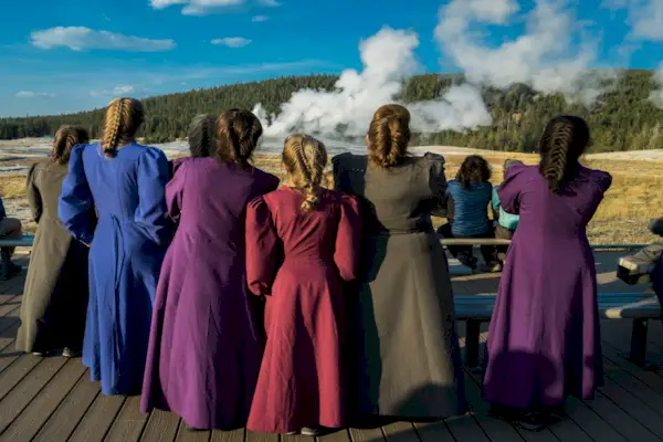 Fundamentalist Church of Jesus Christ of Latter-Day Saints, FLDS Church, Mormon denomination, visiting Old Faithful, Yellowstone National Park