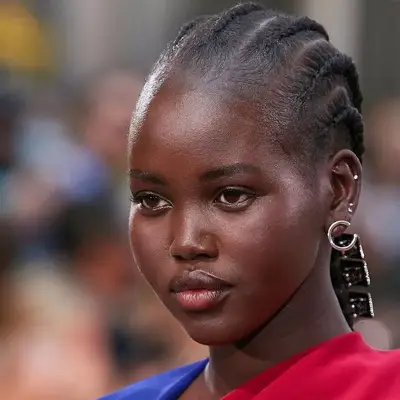 Adut Akech with monochromatic makeup