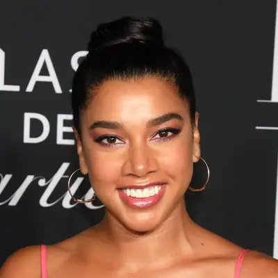 Hannah Bronfman with a high bun and mauve makeup at the 2019 Harper ICONS Party in New York City