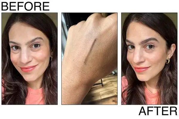 A person before and after using the L