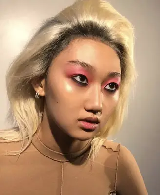 neon pink makeup look