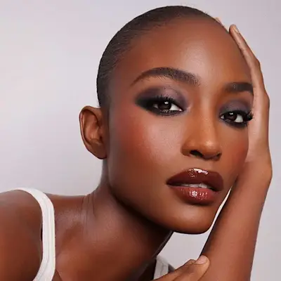 person with smudged eyeliner 